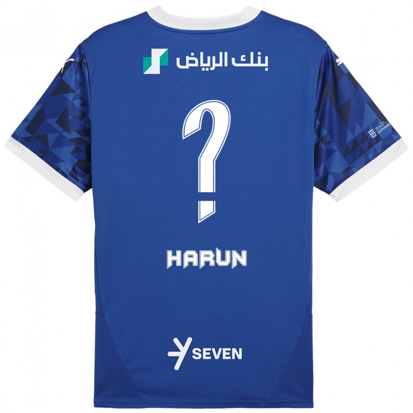 Niño Camiseta Saud Harun #0 Azul Oscuro Blanco 1ª Equipación 2024/25 La Camisa Argentina