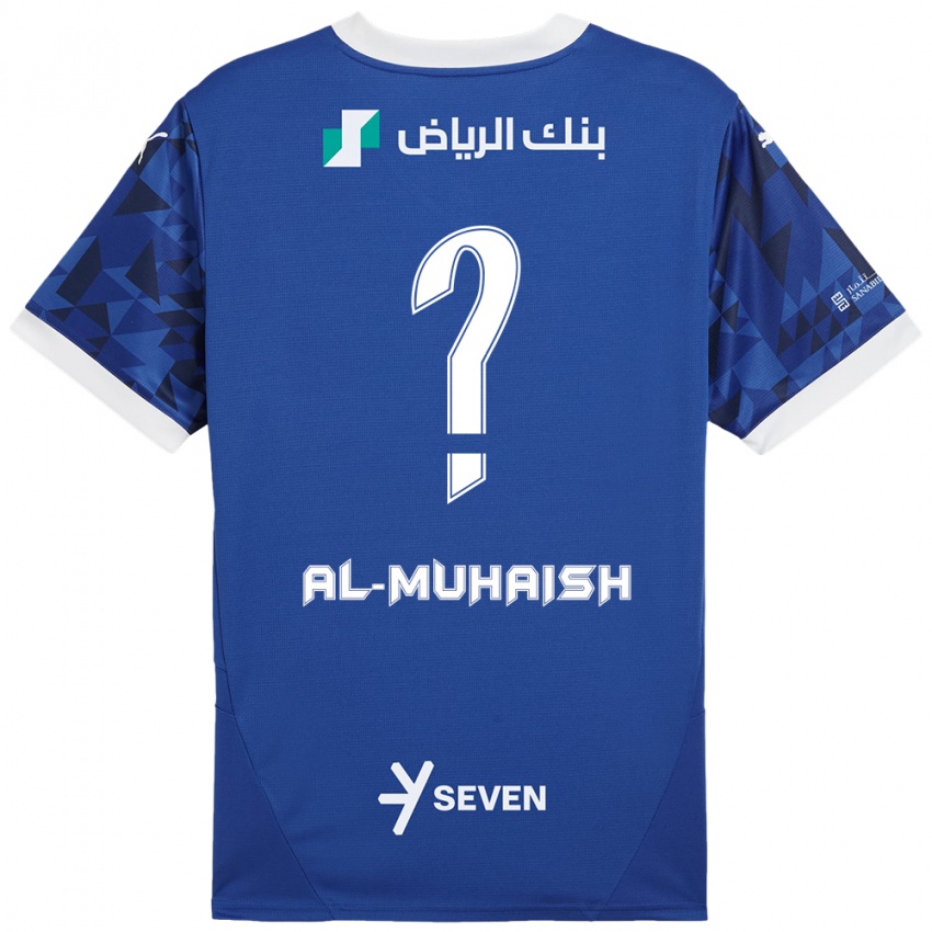 Niño Camiseta Mohammed Al-Muhaish #0 Azul Oscuro Blanco 1ª Equipación 2024/25 La Camisa Argentina