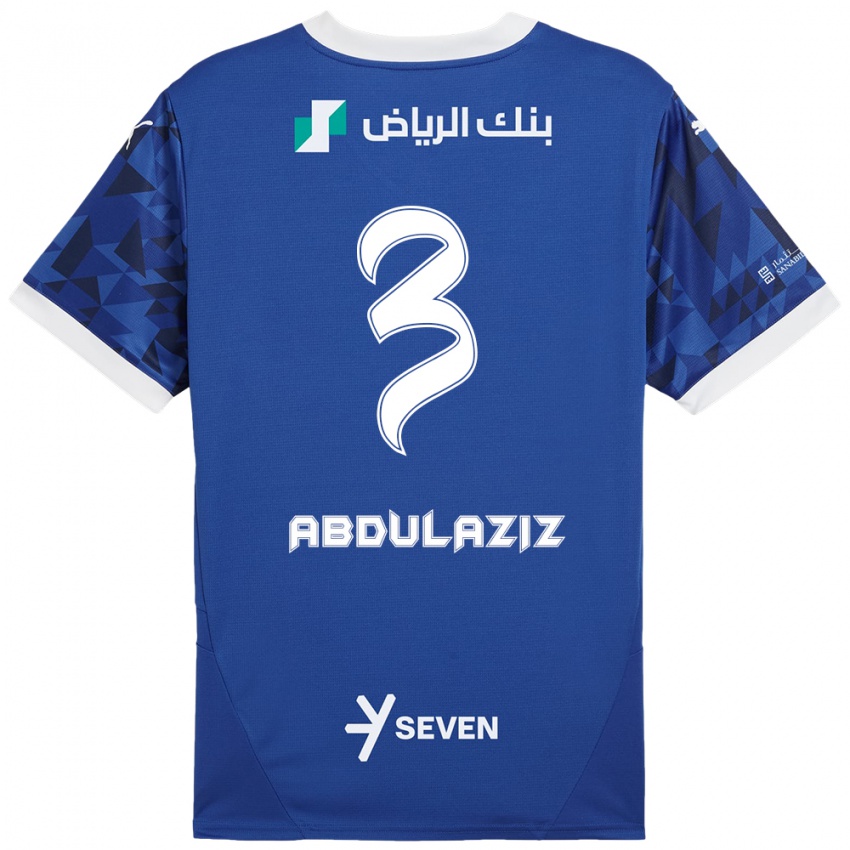 Niño Camiseta Al Jawhara Abdulaziz #3 Azul Oscuro Blanco 1ª Equipación 2024/25 La Camisa Argentina