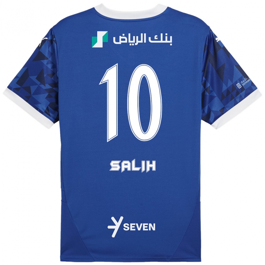 Niño Camiseta Zakia Salih #10 Azul Oscuro Blanco 1ª Equipación 2024/25 La Camisa Argentina