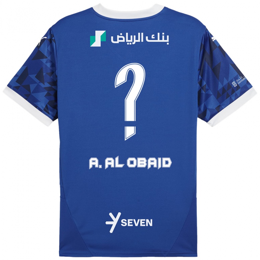 Niño Camiseta Abdulrahman Al-Obaid #0 Azul Oscuro Blanco 1ª Equipación 2024/25 La Camisa Argentina