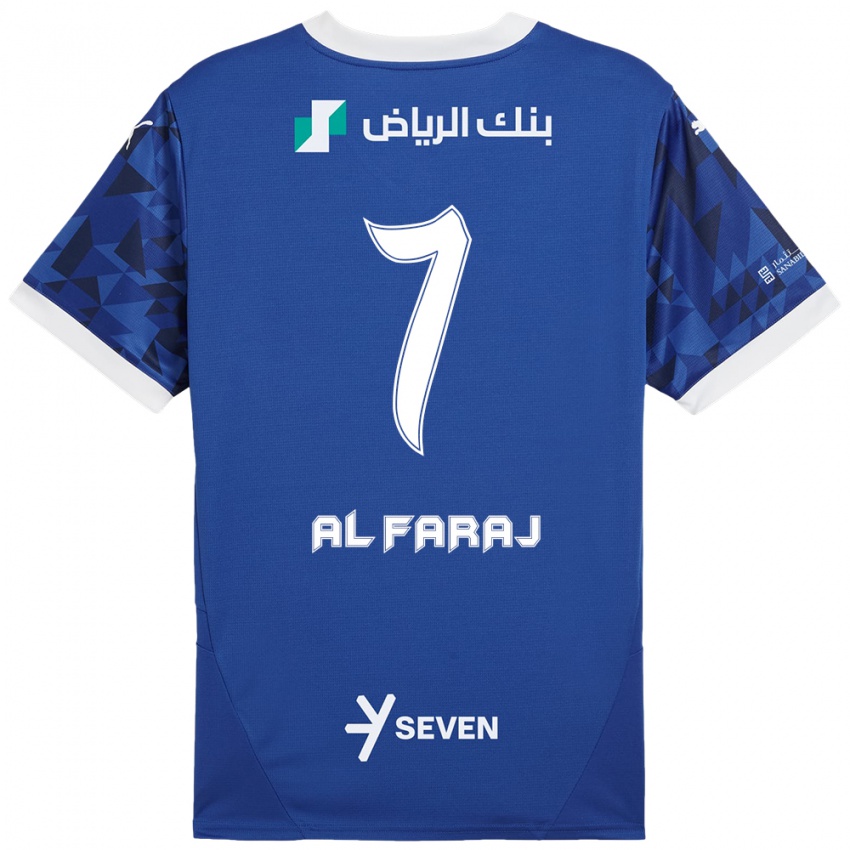 Niño Camiseta Salman Al-Faraj #7 Azul Oscuro Blanco 1ª Equipación 2024/25 La Camisa Argentina