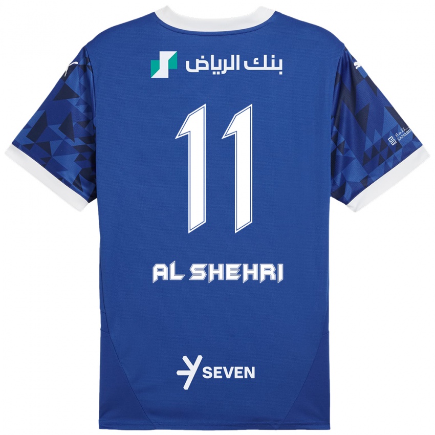 Niño Camiseta Saleh Al-Shehri #11 Azul Oscuro Blanco 1ª Equipación 2024/25 La Camisa Argentina