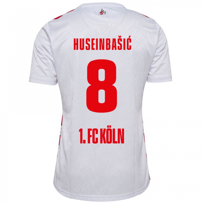 Niño Camiseta Denis Huseinbasic #8 Blanco Rojo 1ª Equipación 2024/25 La Camisa Argentina