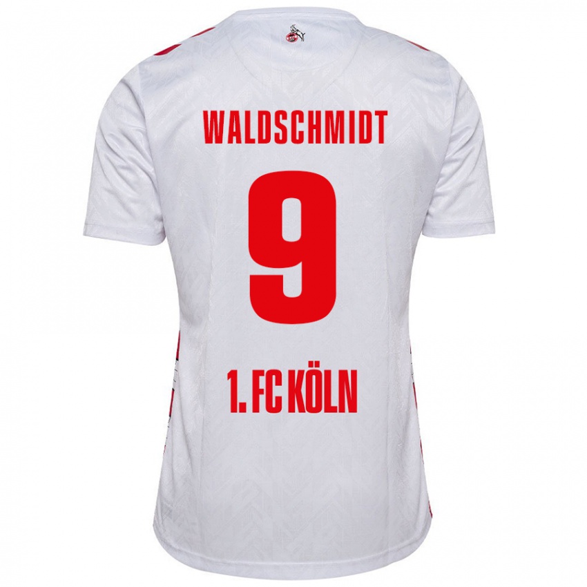 Niño Camiseta Luca Waldschmidt #9 Blanco Rojo 1ª Equipación 2024/25 La Camisa Argentina