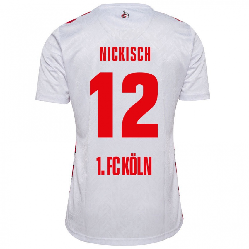 Niño Camiseta Jonas Nickisch #12 Blanco Rojo 1ª Equipación 2024/25 La Camisa Argentina