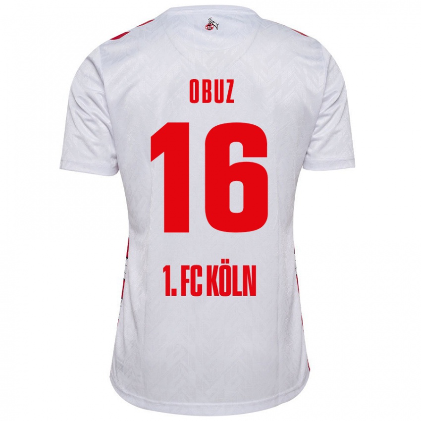 Niño Camiseta Marvin Obuz #16 Blanco Rojo 1ª Equipación 2024/25 La Camisa Argentina