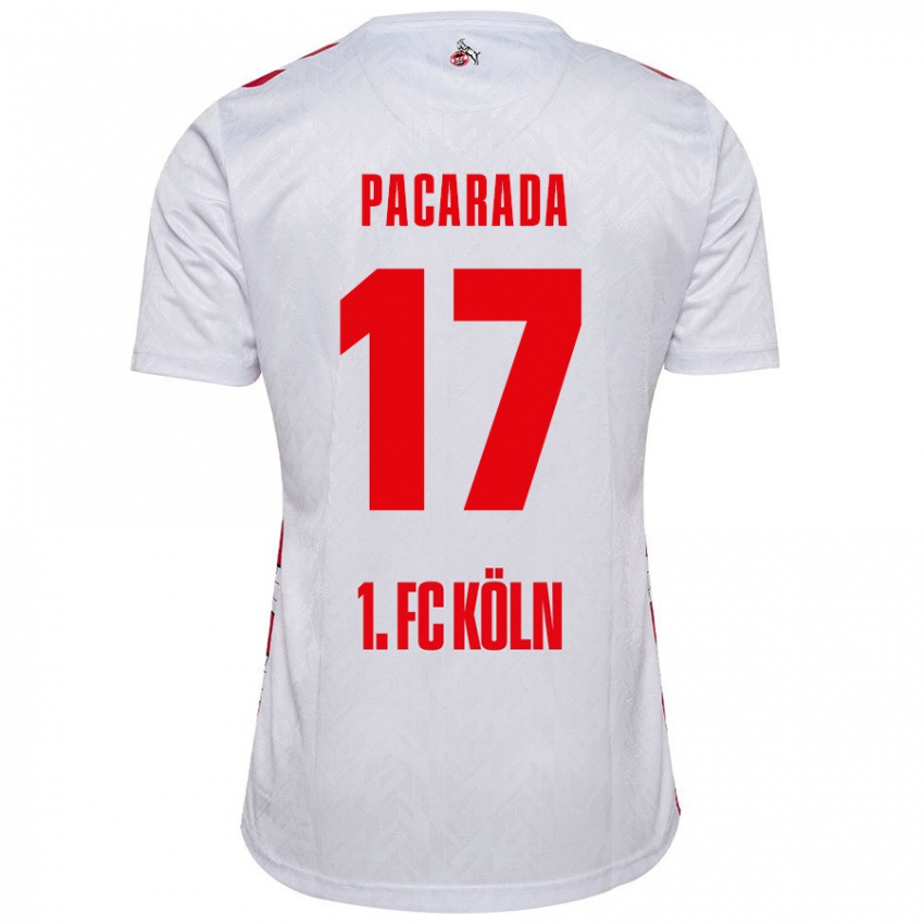 Niño Camiseta Leart Paçarada #17 Blanco Rojo 1ª Equipación 2024/25 La Camisa Argentina