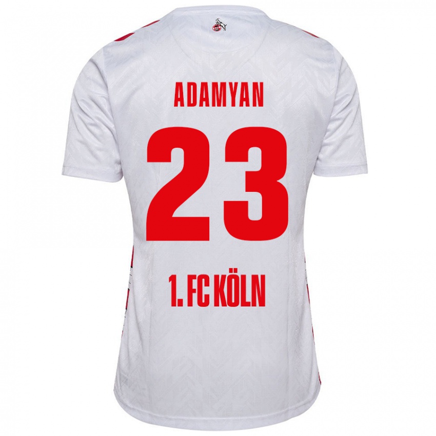 Niño Camiseta Sargis Adamyan #23 Blanco Rojo 1ª Equipación 2024/25 La Camisa Argentina