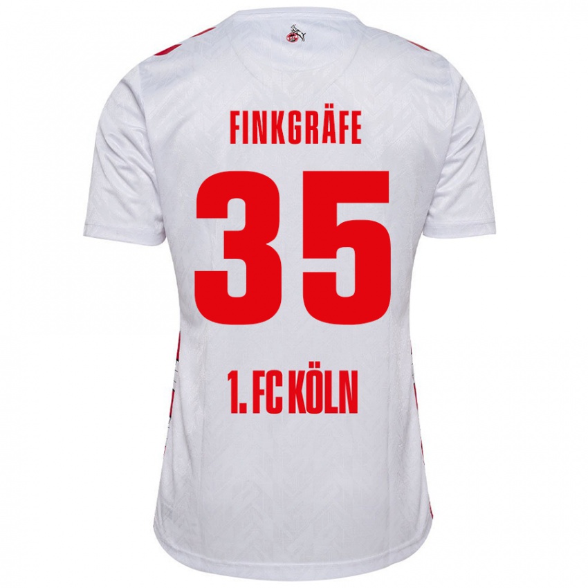 Niño Camiseta Max Finkgräfe #35 Blanco Rojo 1ª Equipación 2024/25 La Camisa Argentina