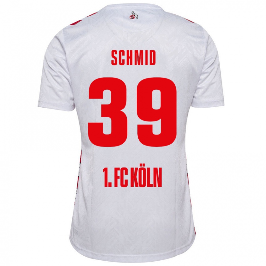 Niño Camiseta Maximilian Schmid #39 Blanco Rojo 1ª Equipación 2024/25 La Camisa Argentina