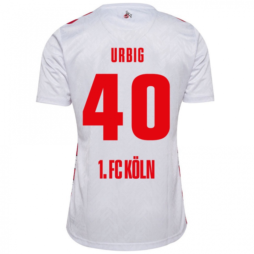 Niño Camiseta Jonas Urbig #40 Blanco Rojo 1ª Equipación 2024/25 La Camisa Argentina