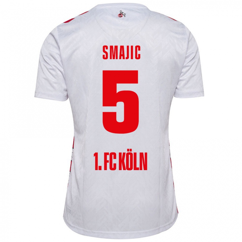 Niño Camiseta Rijad Smajic #5 Blanco Rojo 1ª Equipación 2024/25 La Camisa Argentina