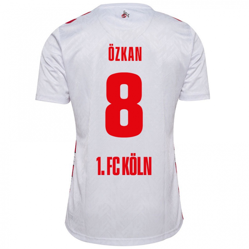 Niño Camiseta Mikail Özkan #8 Blanco Rojo 1ª Equipación 2024/25 La Camisa Argentina