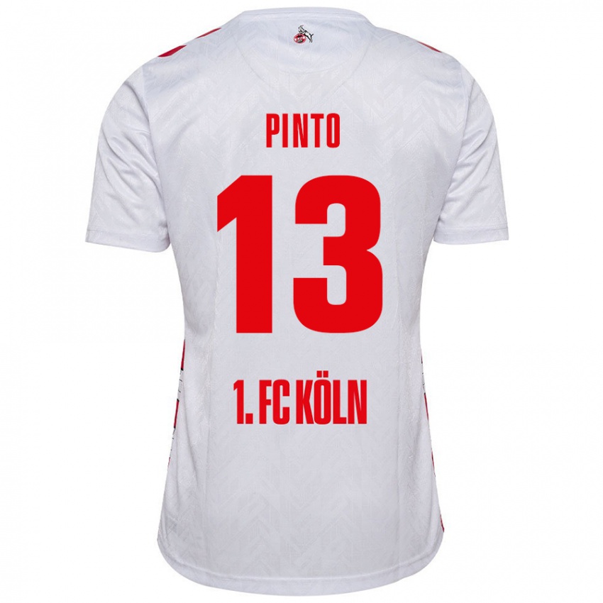 Niño Camiseta João Pinto #13 Blanco Rojo 1ª Equipación 2024/25 La Camisa Argentina