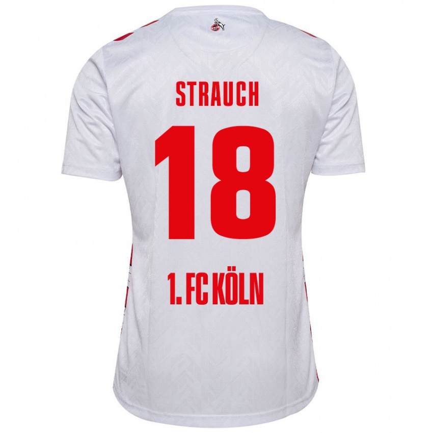 Niño Camiseta Georg Strauch #18 Blanco Rojo 1ª Equipación 2024/25 La Camisa Argentina