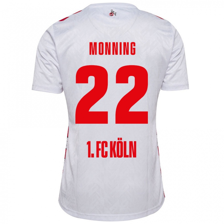 Niño Camiseta Marlon Monning #22 Blanco Rojo 1ª Equipación 2024/25 La Camisa Argentina