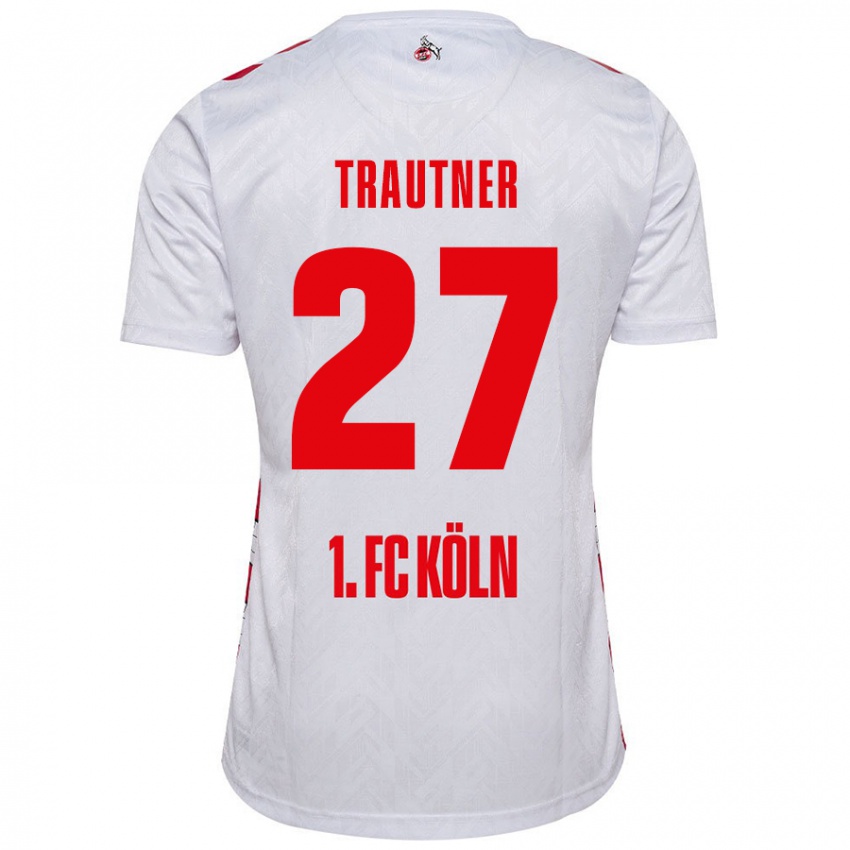 Niño Camiseta Tobias Trautner #27 Blanco Rojo 1ª Equipación 2024/25 La Camisa Argentina