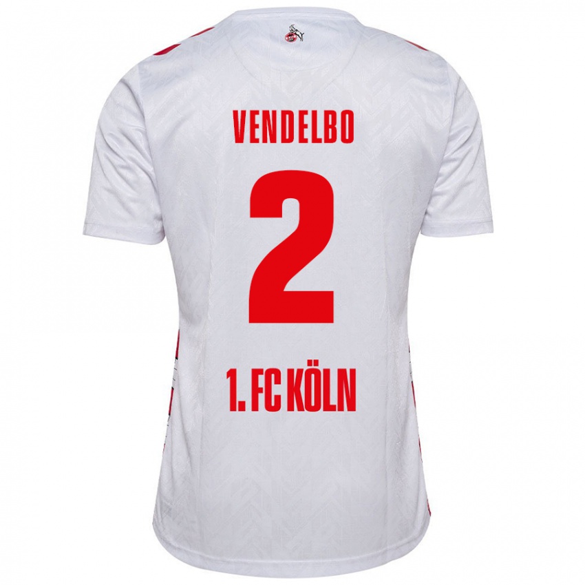 Niño Camiseta Sofie Vendelbo #2 Blanco Rojo 1ª Equipación 2024/25 La Camisa Argentina