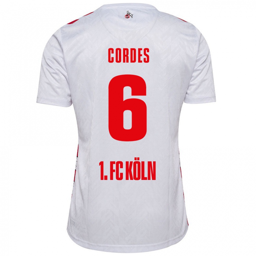 Niño Camiseta Lotta Cordes #6 Blanco Rojo 1ª Equipación 2024/25 La Camisa Argentina