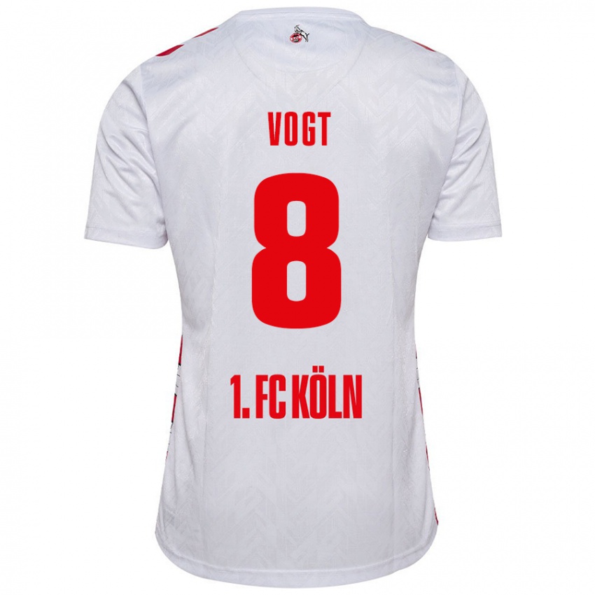 Niño Camiseta Laura Vogt #8 Blanco Rojo 1ª Equipación 2024/25 La Camisa Argentina