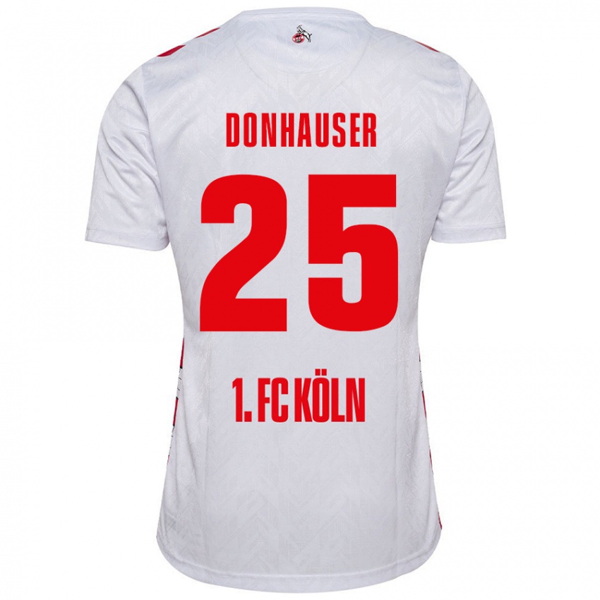 Niño Camiseta Laura Donhauser #25 Blanco Rojo 1ª Equipación 2024/25 La Camisa Argentina