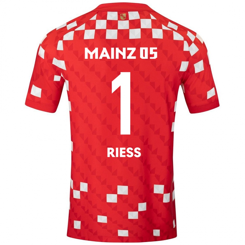 Niño Camiseta Lasse Rieß #1 Blanco Rojo 1ª Equipación 2024/25 La Camisa Argentina