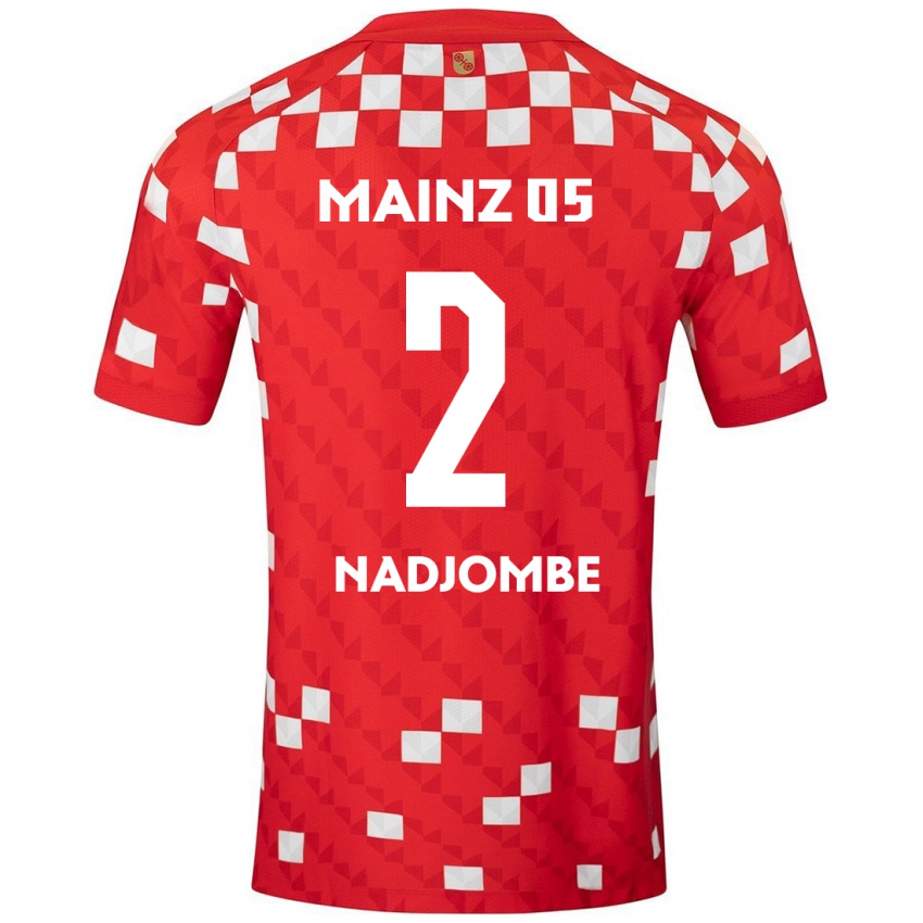 Niño Camiseta Jean-Marie Nadjombe #2 Blanco Rojo 1ª Equipación 2024/25 La Camisa Argentina