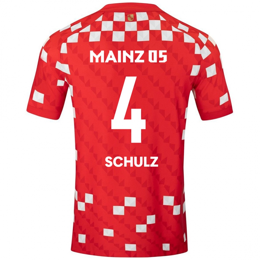 Niño Camiseta Philipp Schulz #4 Blanco Rojo 1ª Equipación 2024/25 La Camisa Argentina