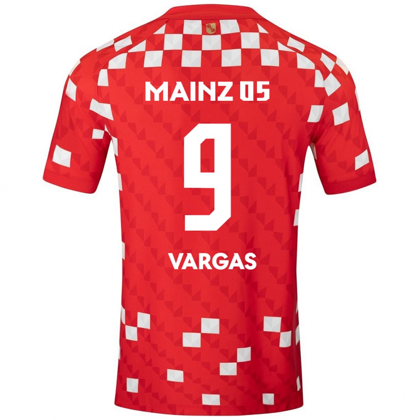 Niño Camiseta Nayrobi Vargas #9 Blanco Rojo 1ª Equipación 2024/25 La Camisa Argentina