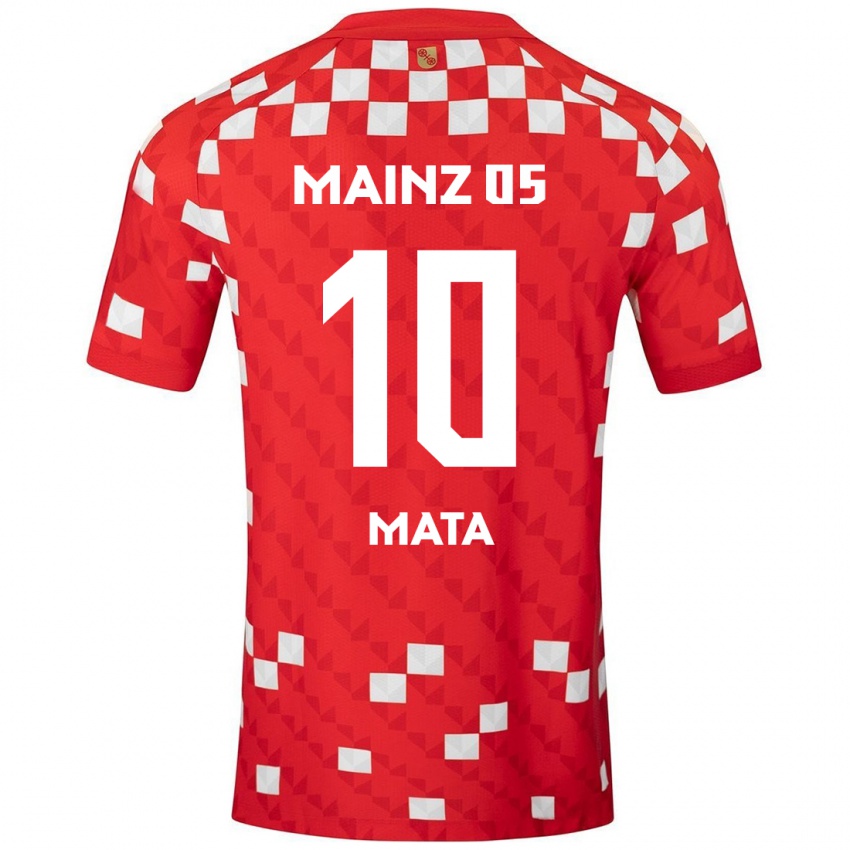 Niño Camiseta Ken Mata #10 Blanco Rojo 1ª Equipación 2024/25 La Camisa Argentina