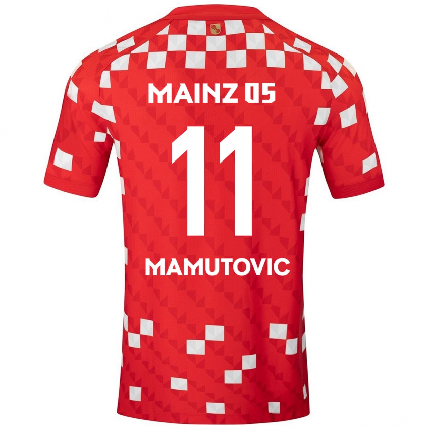 Niño Camiseta David Mamutovic #11 Blanco Rojo 1ª Equipación 2024/25 La Camisa Argentina