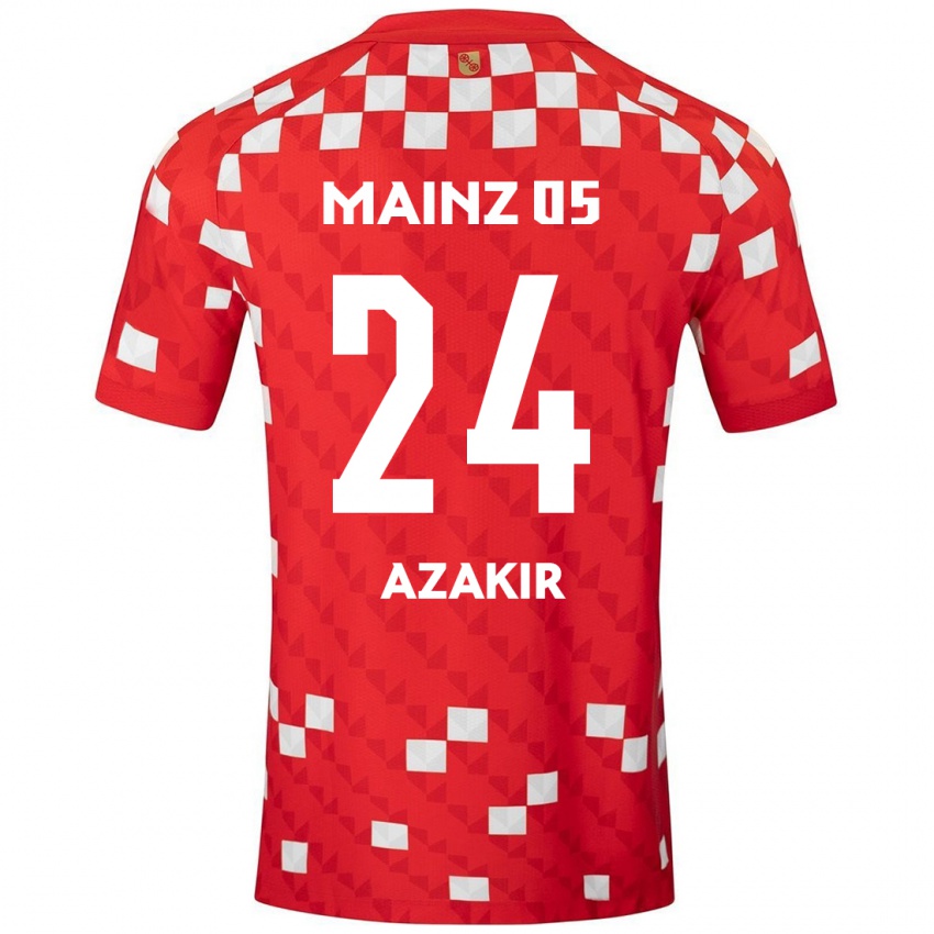 Niño Camiseta Dennis Azakir #24 Blanco Rojo 1ª Equipación 2024/25 La Camisa Argentina