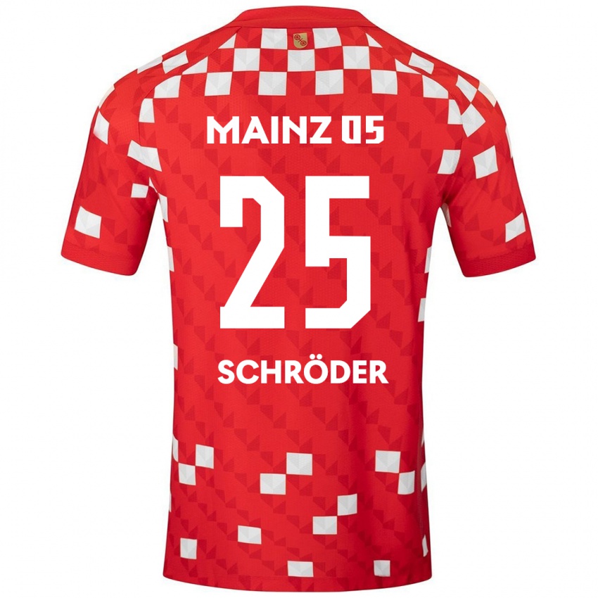 Niño Camiseta Maxim Schröder #25 Blanco Rojo 1ª Equipación 2024/25 La Camisa Argentina