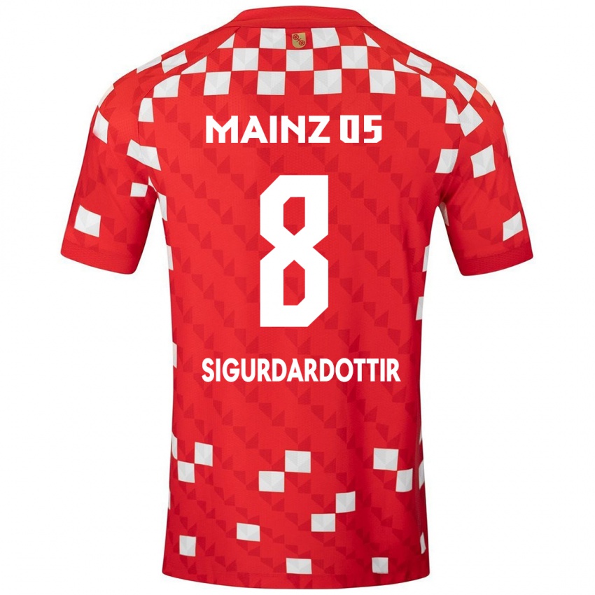 Niño Camiseta Heiðrún Sigurðardóttir #8 Blanco Rojo 1ª Equipación 2024/25 La Camisa Argentina