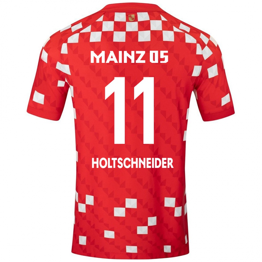 Niño Camiseta Hannah Holtschneider #11 Blanco Rojo 1ª Equipación 2024/25 La Camisa Argentina