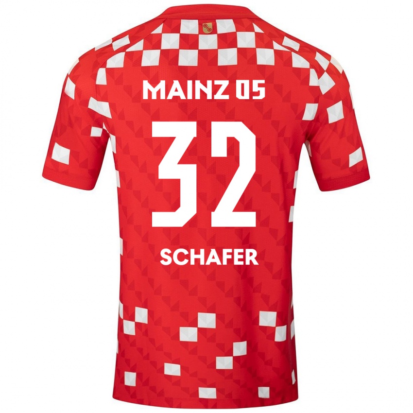 Niño Camiseta Ann-Christin Schäfer #32 Blanco Rojo 1ª Equipación 2024/25 La Camisa Argentina