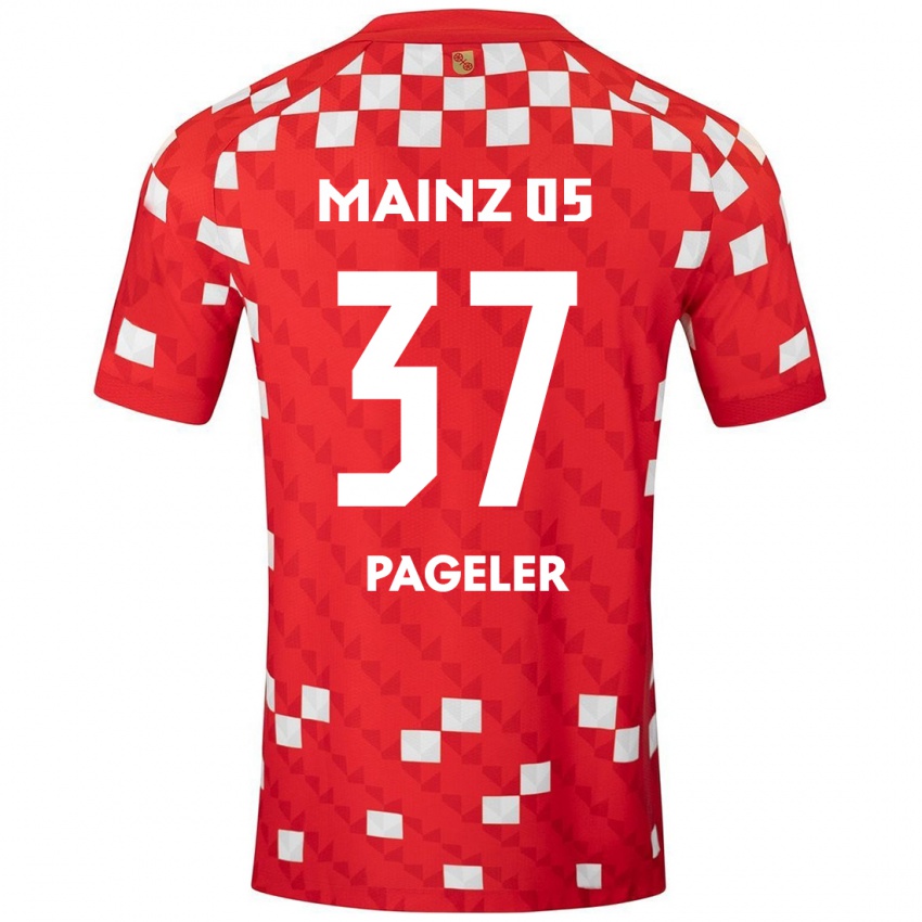 Niño Camiseta Maja Pageler #37 Blanco Rojo 1ª Equipación 2024/25 La Camisa Argentina