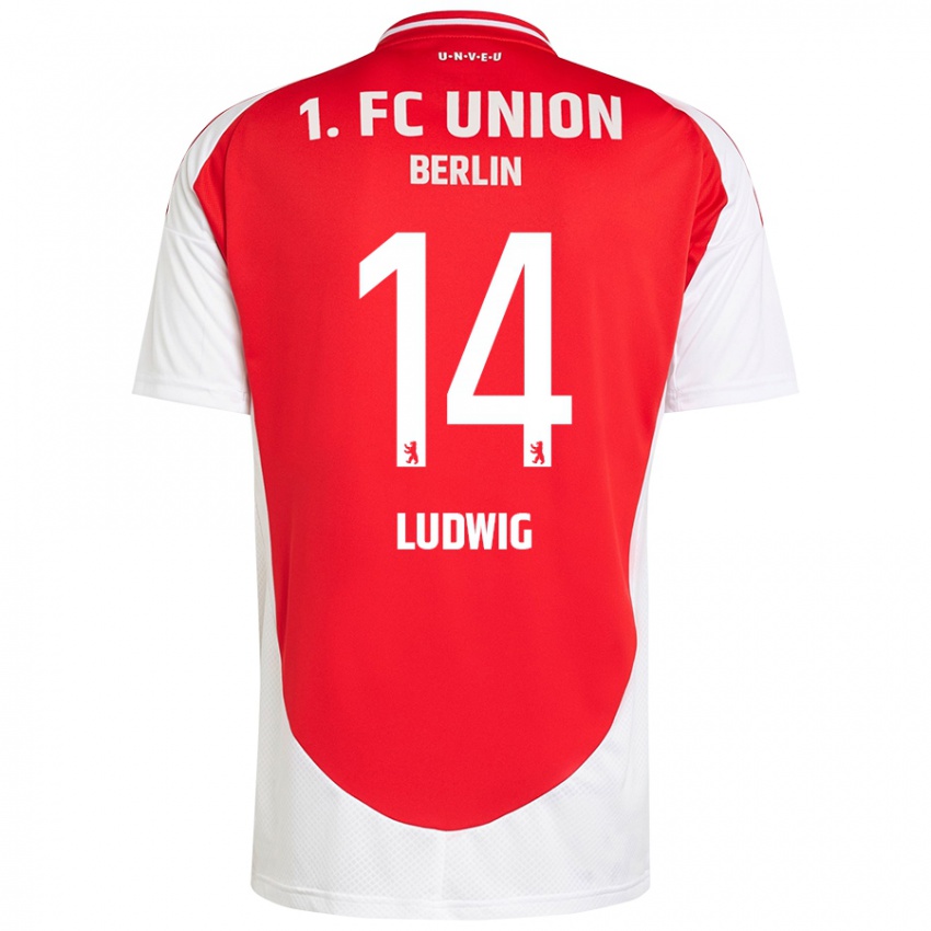 Niño Camiseta Brandon Ludwig #14 Rojo Blanco 1ª Equipación 2024/25 La Camisa Argentina