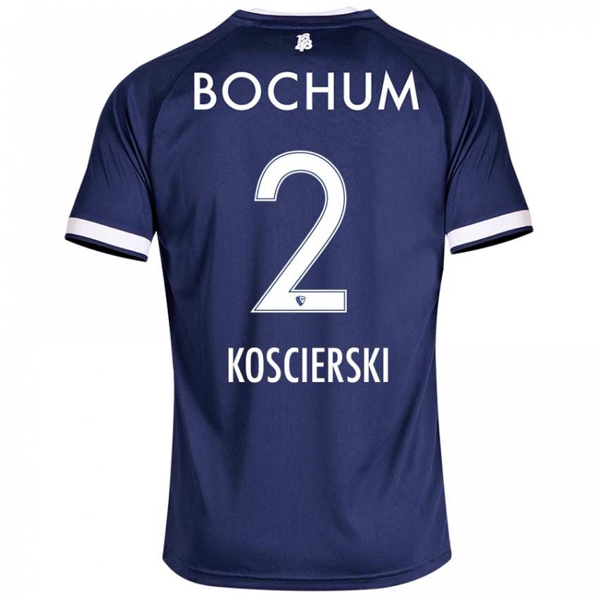 Niño Camiseta Kacper Koscierski #2 Azul Oscuro 1ª Equipación 2024/25 La Camisa Argentina