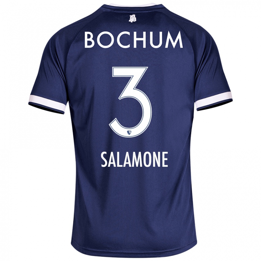 Niño Camiseta Elia-Giona Salamone #3 Azul Oscuro 1ª Equipación 2024/25 La Camisa Argentina