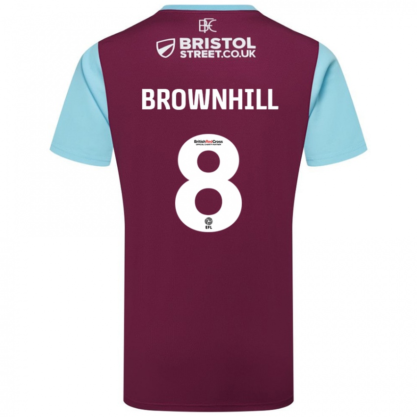 Niño Camiseta Josh Brownhill #8 Borgoña Azul Cielo 1ª Equipación 2024/25 La Camisa Argentina