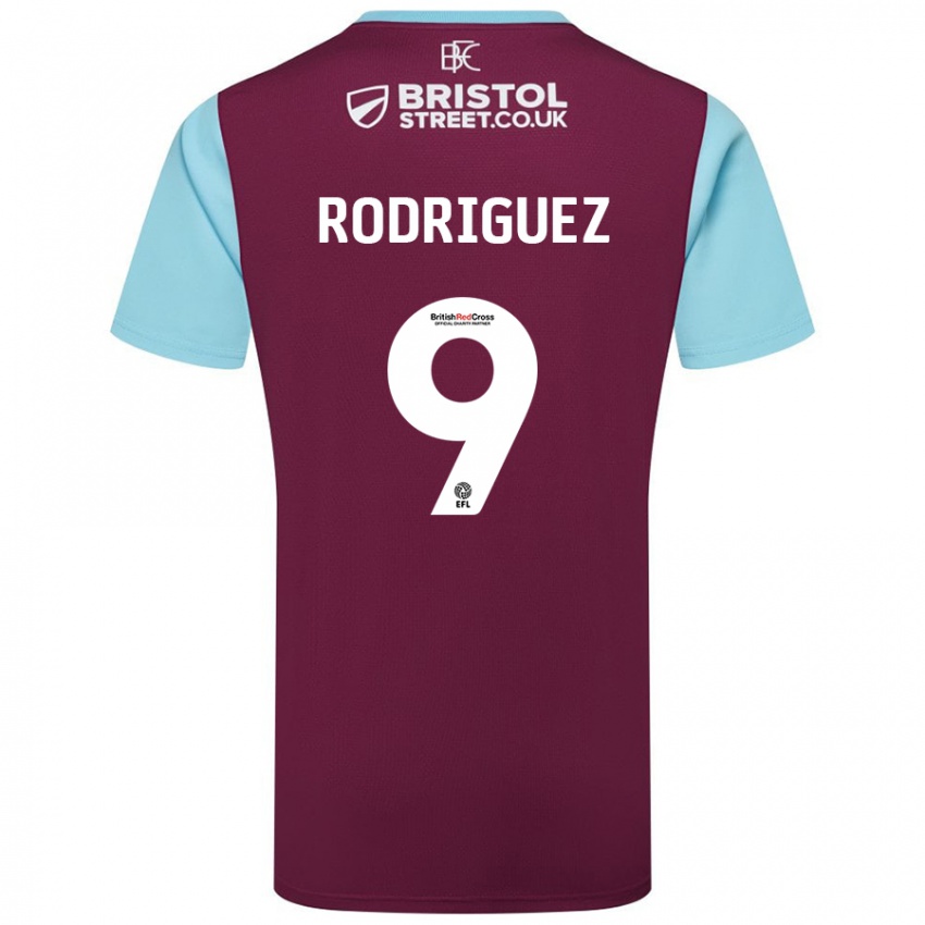 Niño Camiseta Jay Rodríguez #9 Borgoña Azul Cielo 1ª Equipación 2024/25 La Camisa Argentina