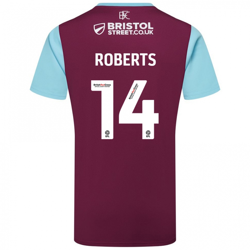 Niño Camiseta Connor Roberts #14 Borgoña Azul Cielo 1ª Equipación 2024/25 La Camisa Argentina