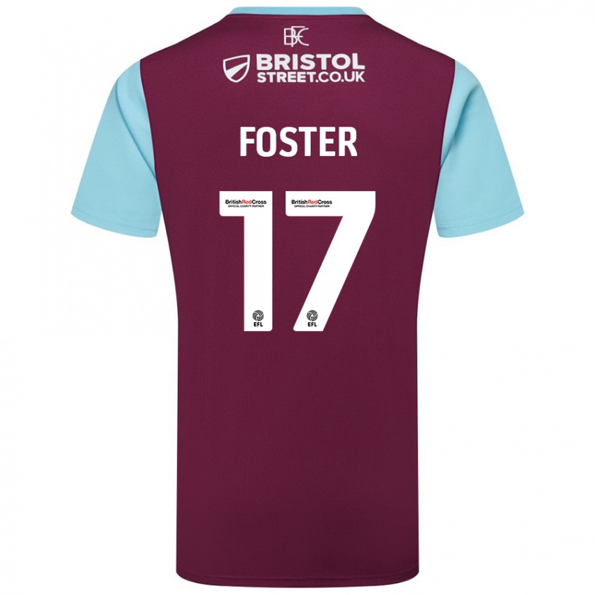 Niño Camiseta Lyle Foster #17 Borgoña Azul Cielo 1ª Equipación 2024/25 La Camisa Argentina