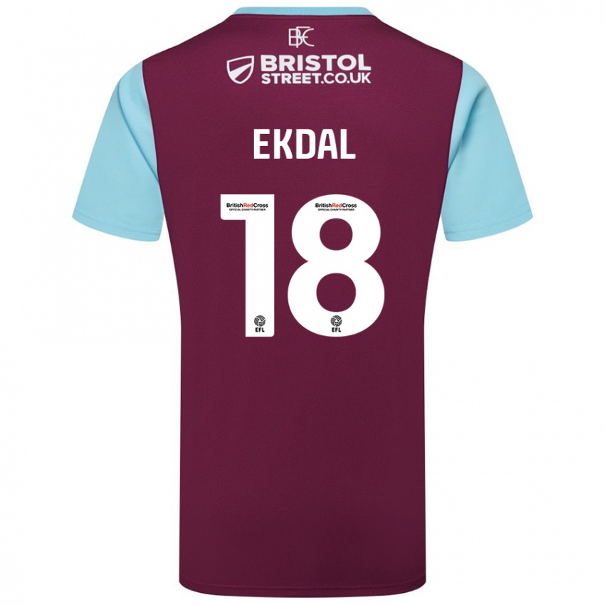 Niño Camiseta Hjalmar Ekdal #18 Borgoña Azul Cielo 1ª Equipación 2024/25 La Camisa Argentina