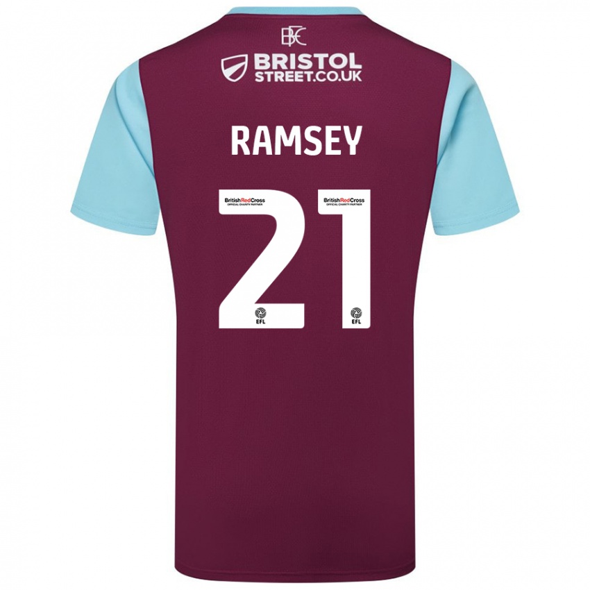 Niño Camiseta Aaron Ramsey #21 Borgoña Azul Cielo 1ª Equipación 2024/25 La Camisa Argentina