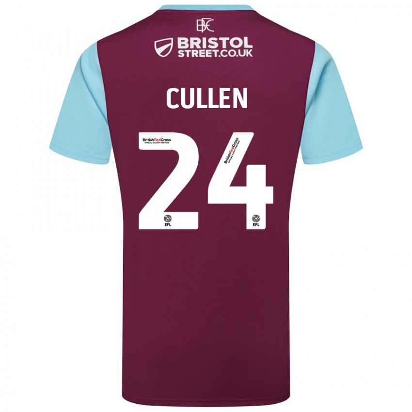 Niño Camiseta Josh Cullen #24 Borgoña Azul Cielo 1ª Equipación 2024/25 La Camisa Argentina