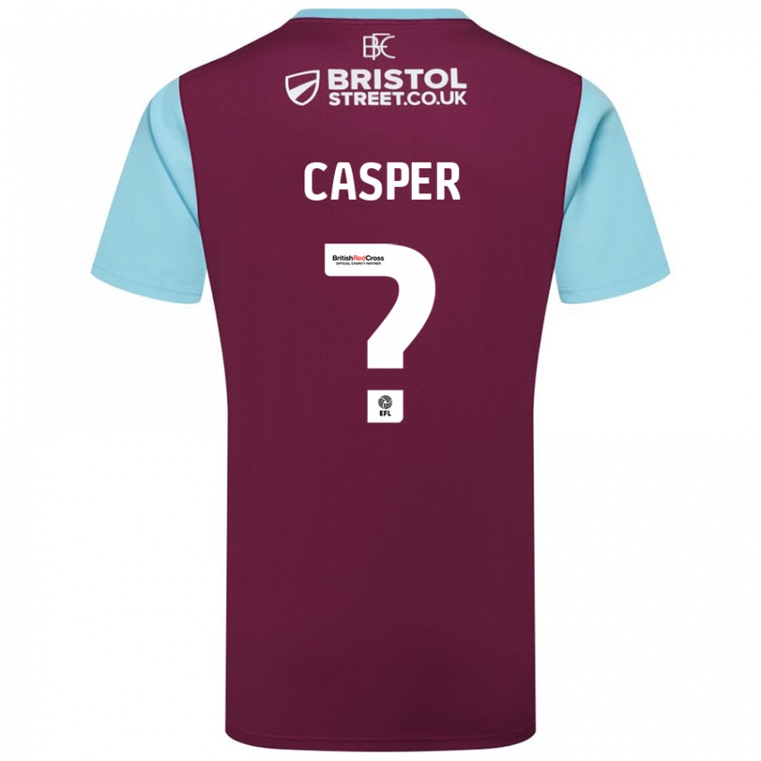 Niño Camiseta Charlie Casper #0 Borgoña Azul Cielo 1ª Equipación 2024/25 La Camisa Argentina