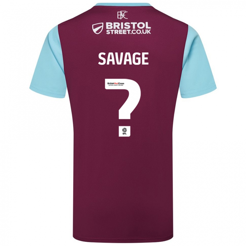 Niño Camiseta Troy Savage #0 Borgoña Azul Cielo 1ª Equipación 2024/25 La Camisa Argentina